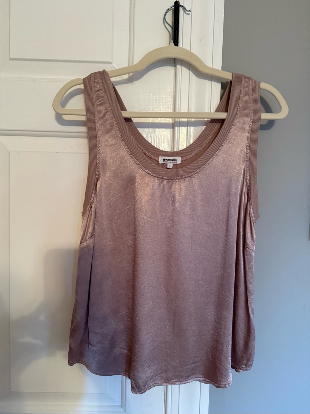 LAmade Dusty Mauve Satin Scoop Neck Tank
